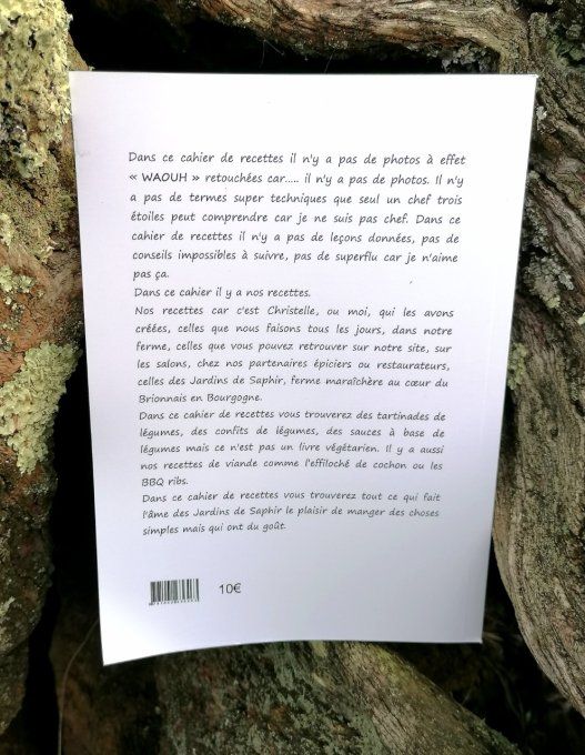 Cahier de recettes les Jardins de Saphir Paysans Cuisiniers